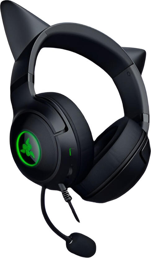 Casca Gaming Razer Kraken Kitty V2 - Negru cu Razer Chroma RGB, Sunet Surround 7.1, Audio Spatial THX, Microfon HyperClear Cardioid, Perne Hibride
