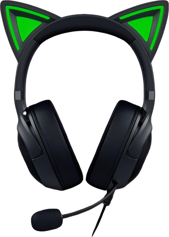 Casca Gaming Razer Kraken Kitty V2 - Negru cu Razer Chroma RGB, Sunet Surround 7.1, Audio Spatial THX, Microfon HyperClear Cardioid, Perne Hibride