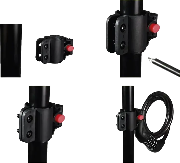 Newrban NEWMLOCKCABLEK Combination Cable Lock, 5-Digit Code, Spiral Metal Cable with Thermal Cover for Bicycles and E-Scooters, Frame Mount Bracket
