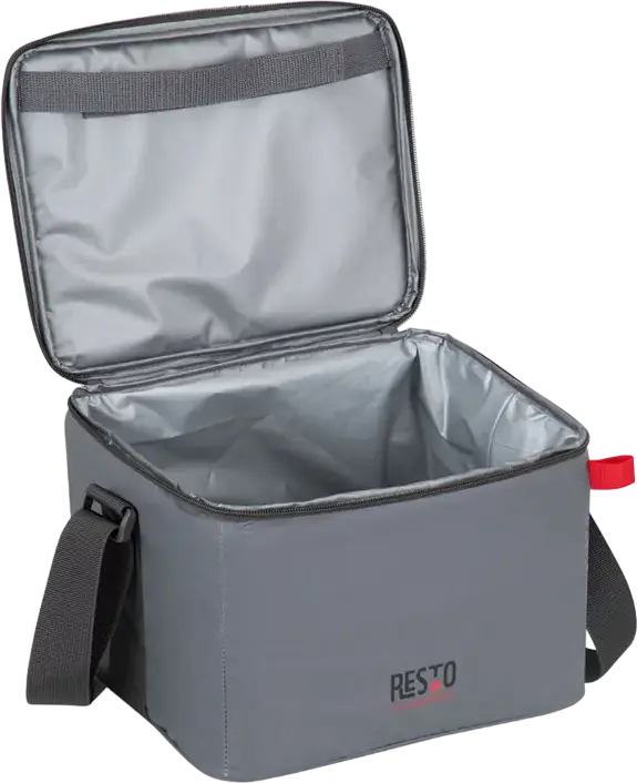 RESTO Polis 5510 Cooler Bag, 11L Thermal Insulated Polyester Bag with PEVA Lining, Water-resistant Grey Cooler with Shoulder Strap and Handle