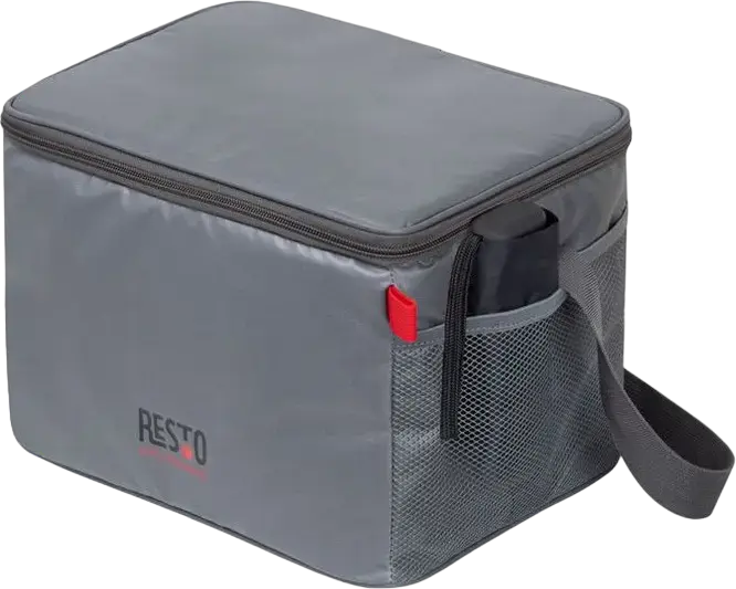 RESTO Polis 5510 Cooler Bag, 11L Thermal Insulated Polyester Bag with PEVA Lining, Water-resistant Grey Cooler with Shoulder Strap and Handle