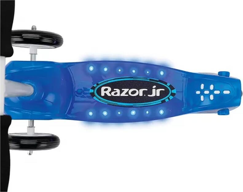 Razor Jr Lil Tek 3-Wheel Kids Scooter with 12 LED Deck Lights, Aluminum Frame, PU Wheels, Foot Brake, for Ages 3+, Max Load 20kg