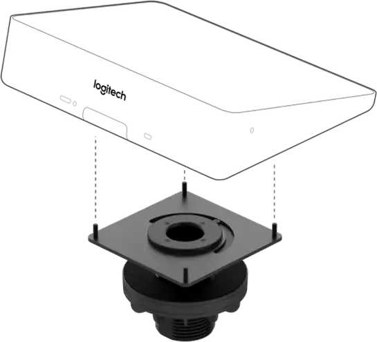 Logitech Tap Table Mount 939-001811, Black, for Logitech Tap and Tap IP, 20-50mm Table Thickness, 51-89mm Grommet, 180 Degree Swivel, Cable Management