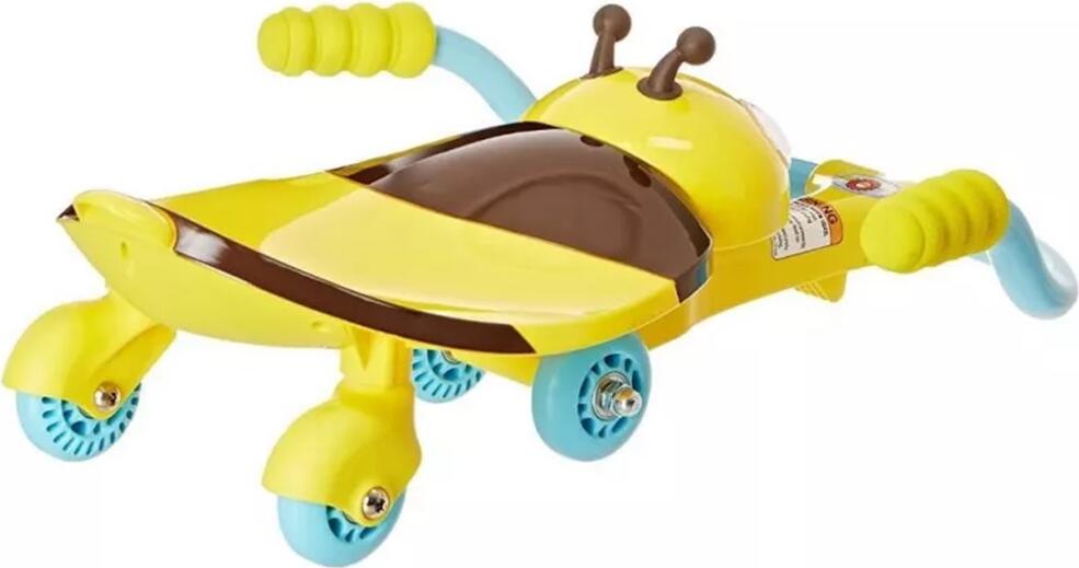 Razor Twisti Lil' Buzz Bee Mechanical Ride-on Toy Mini-Kart, Blue and Yellow Plastic with PU Wheels, Moving Eyes, Max Load 25kg, for Ages 1.5+