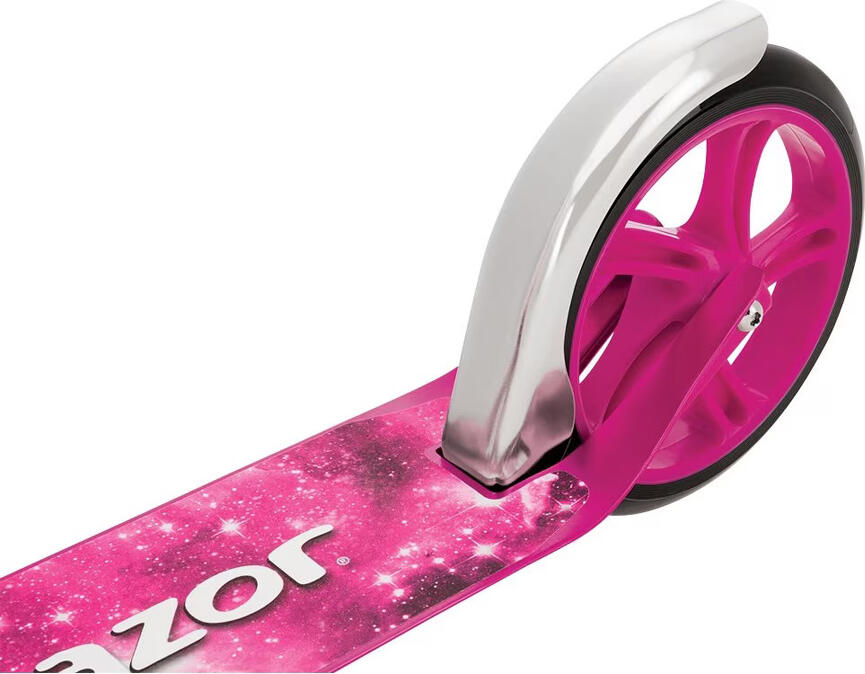 Razor A5 Lux Folding Scooter, Adjustable Height T-Tube, Anodized Aluminum Deck, 200mm Urethane Wheels, Rear Fender Brake, Max Load 100kg