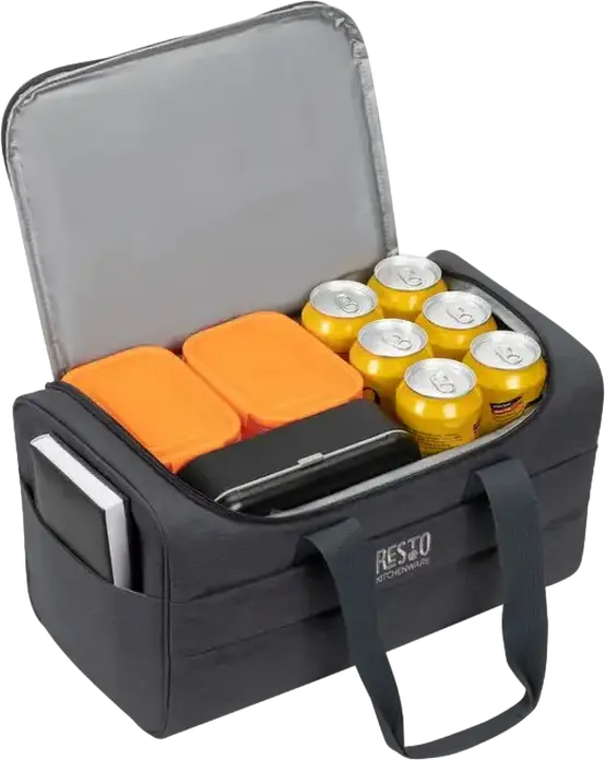Resto 5519 FELIS Cooler Bag, 19L Thermal Insulated Polyester Bag with PEVA Lining, Water-Resistant Shell, Shoulder Strap and Handles, Grey
