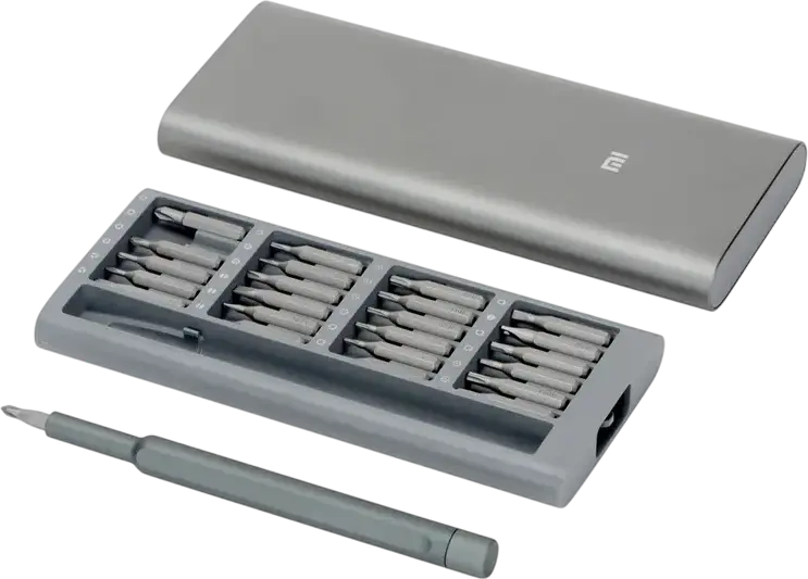 Set Șurubelnițe de Precizie Xiaomi Mi Precision Screwdriver Kit MJJXLSD002QW, 24 Biți din Oțel S2, Carcasă Aluminiu Anodizat, Gri, Set Instrumente Profesionale