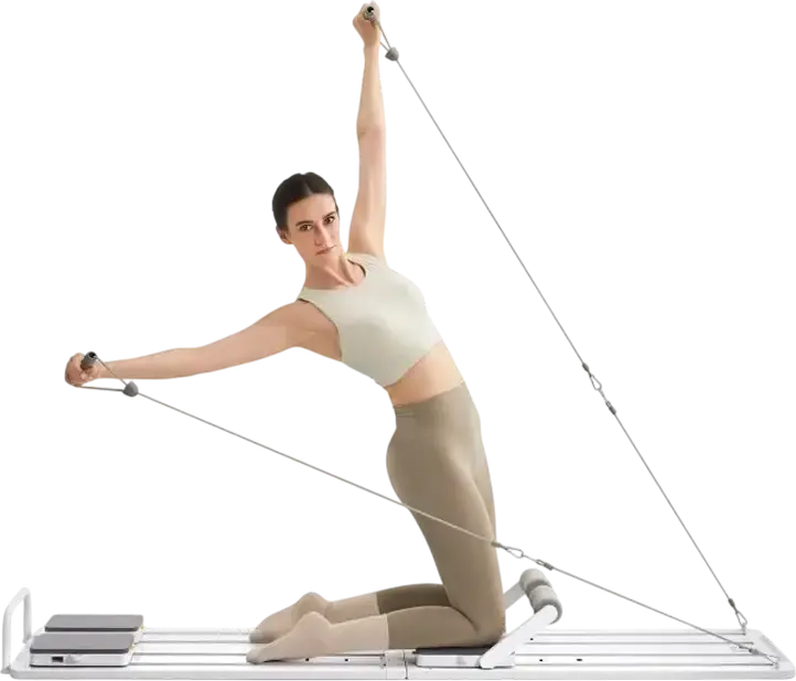 Kingsmith Crawler KS-Crawler001 Foldable Pilates Reformer Fitness Trainer, ABS Plastic, Silicone Resistance Ropes, 120kg Max Load, Silver