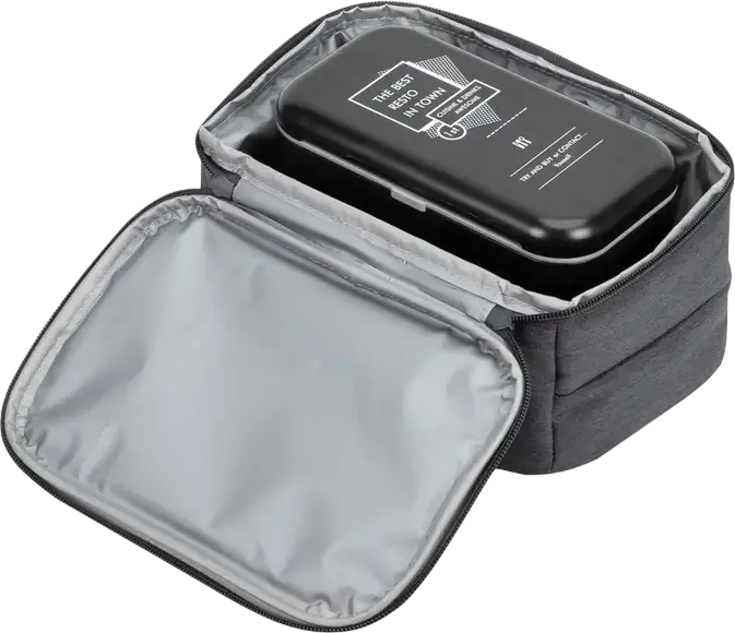 RESTO 5502 FELIS Cooler Bag, 3.5L Thermal Insulated Polyester Bag with PEVA Lining, Water-resistant Grey Cooler with Handle and Zipper