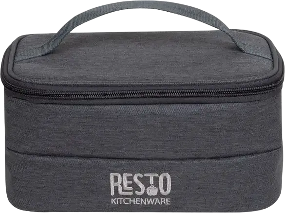 RESTO 5502 FELIS Cooler Bag, 3.5L Thermal Insulated Polyester Bag with PEVA Lining, Water-resistant Grey Cooler with Handle and Zipper