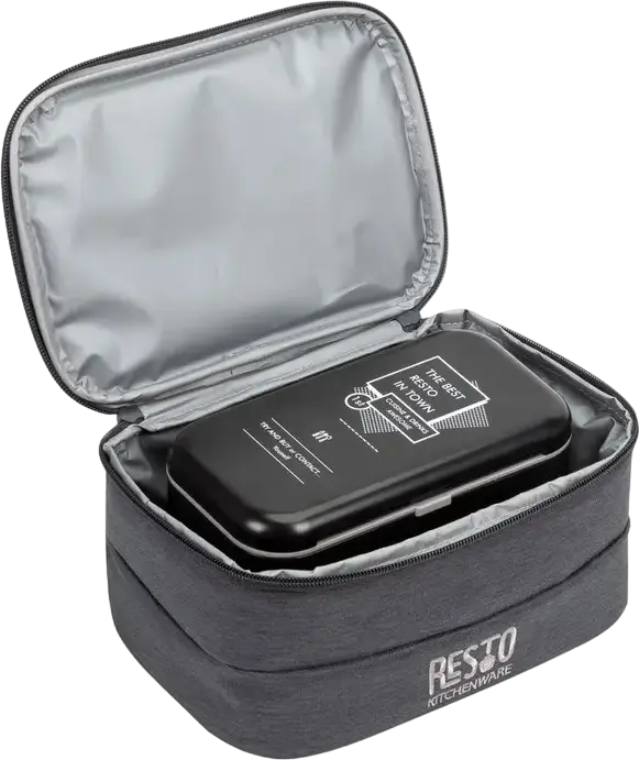 RESTO 5502 FELIS Cooler Bag, 3.5L Thermal Insulated Polyester Bag with PEVA Lining, Water-resistant Grey Cooler with Handle and Zipper