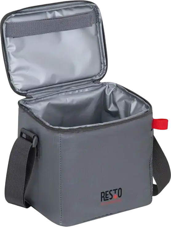 RESTO 5506 POLIS Cooler Bag, 5.5L Insulated Thermal Bag with PEVA Lining and Polyester Water-Resistant Shell, Shoulder Strap and Side Mesh Pocket, Grey
