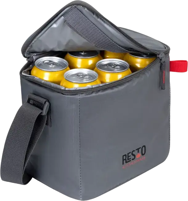 RESTO 5506 POLIS Cooler Bag, 5.5L Insulated Thermal Bag with PEVA Lining and Polyester Water-Resistant Shell, Shoulder Strap and Side Mesh Pocket, Grey