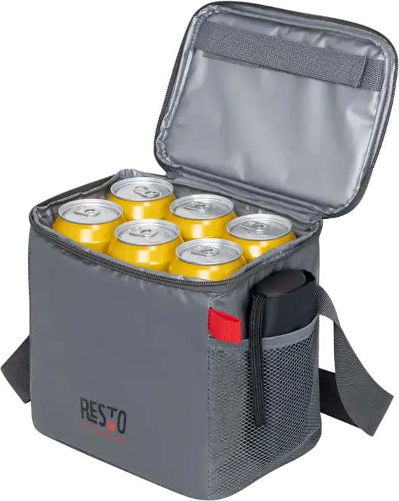 RESTO 5506 POLIS Cooler Bag, 5.5L Insulated Thermal Bag with PEVA Lining and Polyester Water-Resistant Shell, Shoulder Strap and Side Mesh Pocket, Grey