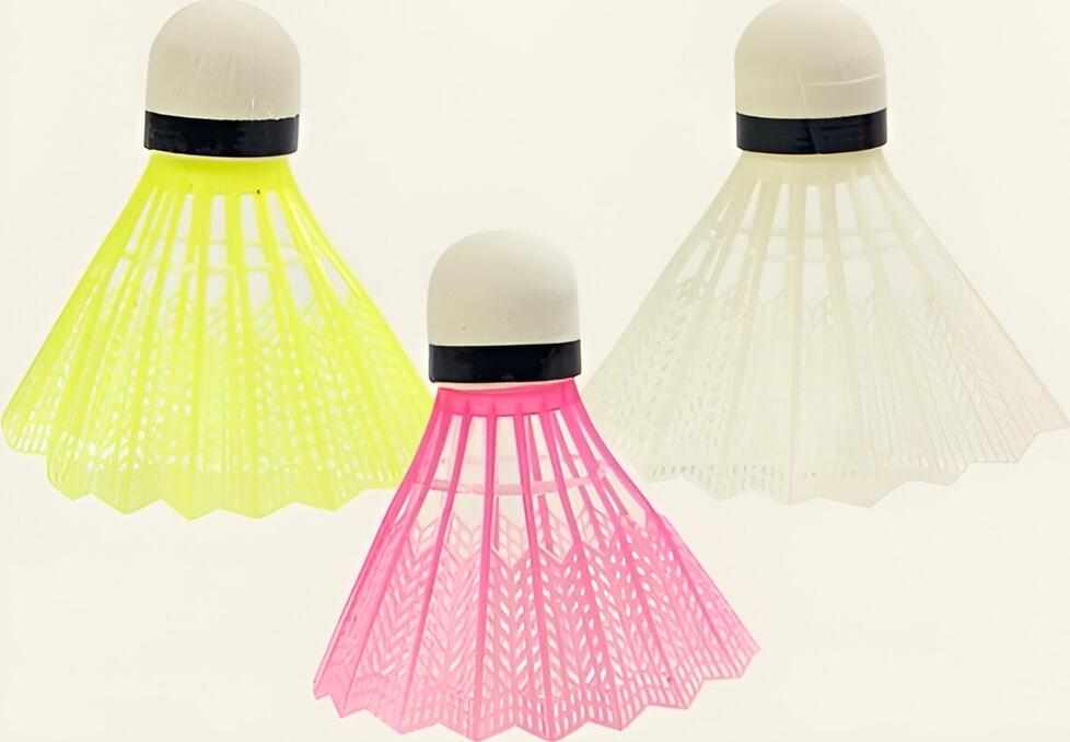 Belcom Badminton Shuttlecocks, Plastic Nylon Sports Shuttlecock Set, 80 x 65 mm, Durable Training Gear for Ages 5+, Multi-color