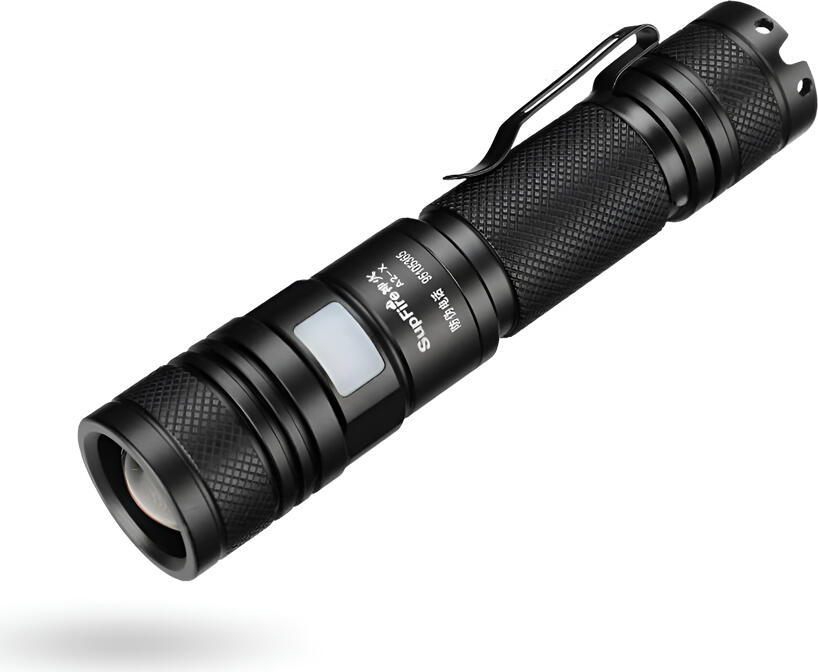Supfire A2-X LED Flashlight, 700 Lumens JINGRUI XK, Zoomable Beam 100-200m, USB Rechargeable 18650 Battery, Aviation Aluminum, 5 Modes, Black
