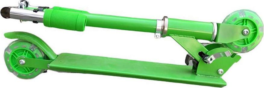 Roadlink QY-S012 Foldable Push Scooter for Kids and Teens, Steel Frame, Polyurethane Wheels, Height-Adjustable Handlebar, Anti-Slip Platform, Green