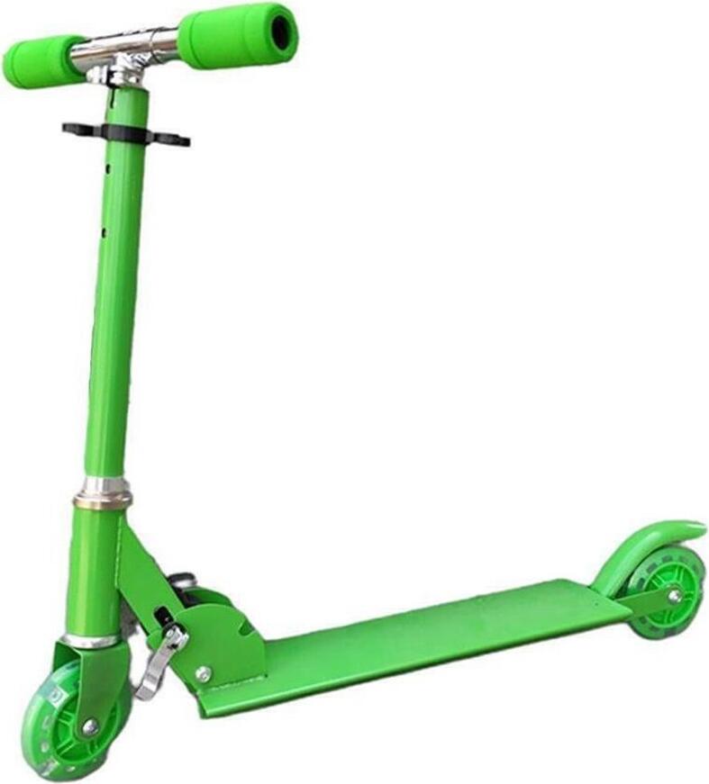 Roadlink QY-S012 Foldable Push Scooter for Kids and Teens, Steel Frame, Polyurethane Wheels, Height-Adjustable Handlebar, Anti-Slip Platform, Green