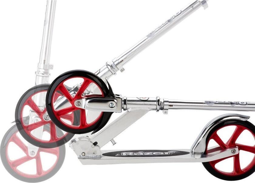 Razor A5 Lux Folding Kick Scooter, Anodized Aluminum Frame, 200mm Urethane Wheels, Height-Adjustable Handlebars, Rear Fender Brake, Max Load 100kg