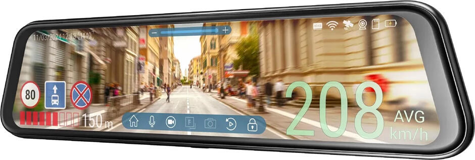 Navitel MR750 Smart 11.9" Mirror Dash Cam, Dual Camera 2K Front Sony IMX335 & Full HD Rear, ADAS, GPS Speedometer, Wi-Fi, Touchscreen, MicroSD up to 256GB