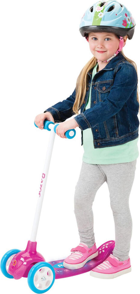Razor Scooter Jr Lil' Pop 20073663 Kids 3-Wheel Aluminum Scooter with 12 LED Lights, PU Wheels, Foot Brake, Max Load 20kg, for Ages 3+