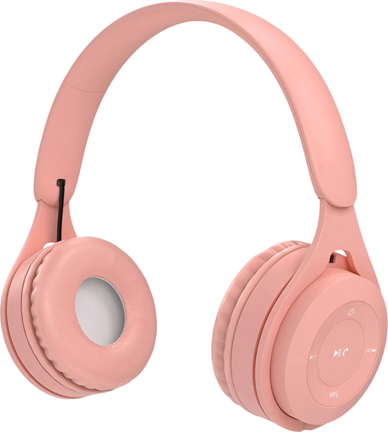 Helmet On-Ear Headphones with MIC Bluetooth Macaron HiFi, Pink (Damaged Box)