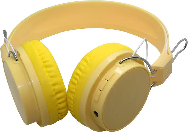 Helmet On-Ear Headphones with MIC Bluetooth Macaron HiFi, Yellow (Damaged Box)