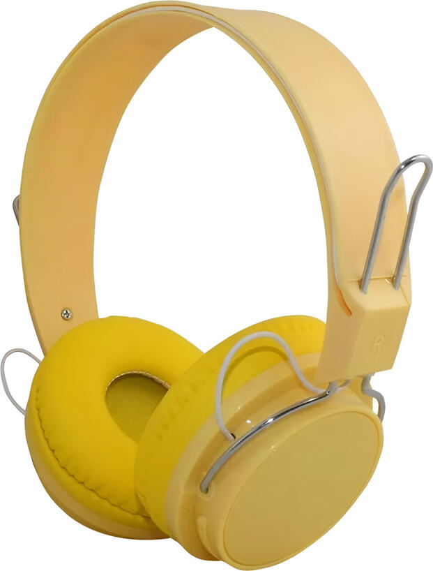 Helmet Macaron HiFi Bluetooth On-Ear Headphones - Yellow, with Integrated MP3 Player, TF Card Slot, Built-in Microphone and 3.5mm AUX, Ergonomic Design