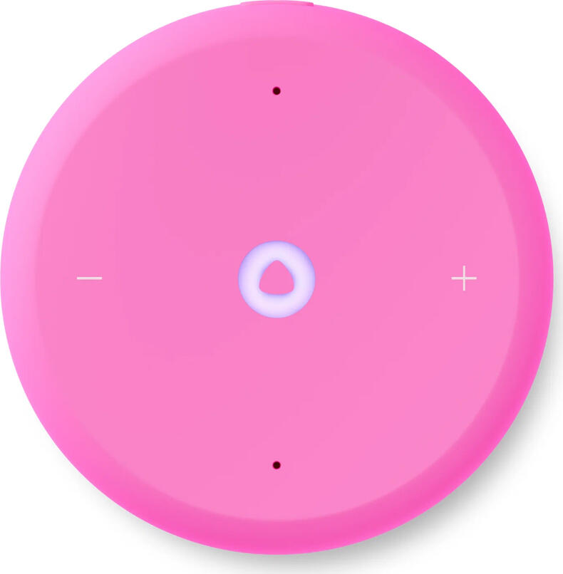 Yandex Station Lite 2 Smart Speaker with Alice Voice Assistant, 6W Audio, LED Clock Display, Wi-Fi, Bluetooth 5.0, USB Type-C, Pink