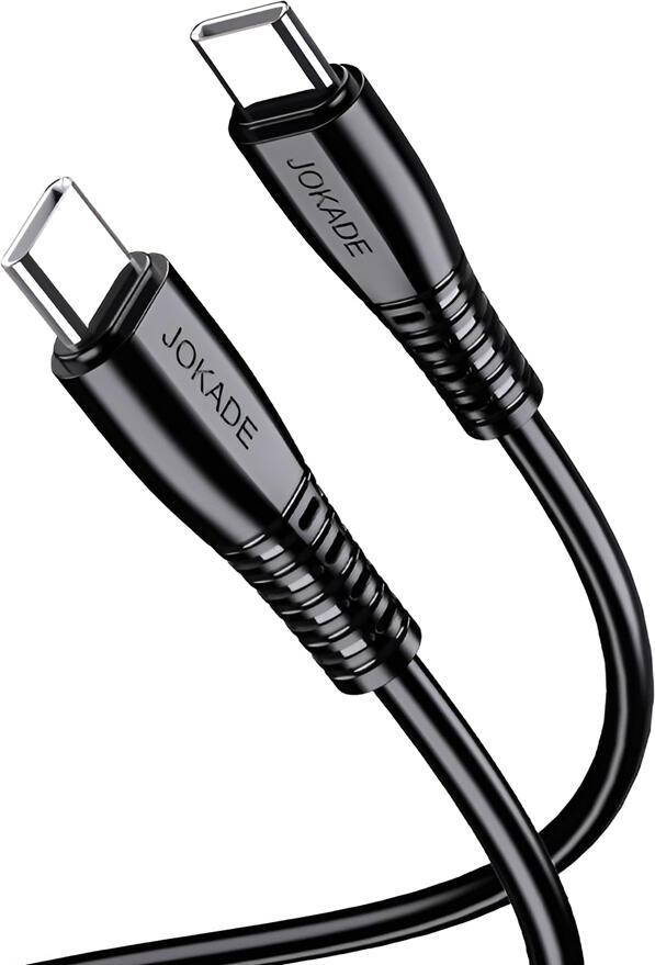 Jokade JA043 Tianjian Series USB Type-C to USB Type-C Cable, Black, 100W Power Delivery, 5A Fast Charging, Pure Copper Wire, PVC Insulation, 1m