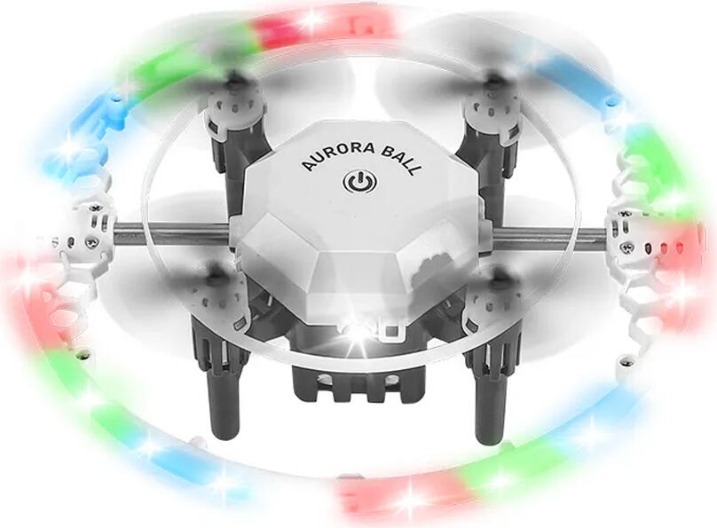 Sanjoyo SJY-41BK Aurora Ball FX-41 Rolling Ball Drone Quadcopter, 360-Degree Rotations, RGB LED Lights, One-Key Takeoff, ABS Plastic, Black