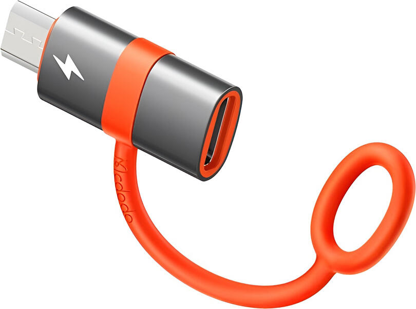 Mcdodo OT-3820 USB-C Female to Micro USB Male Adapter, 3A Fast Charging QC, 480Mbps Data Transfer, OTG Support, Aluminium Alloy with Silicone Hook