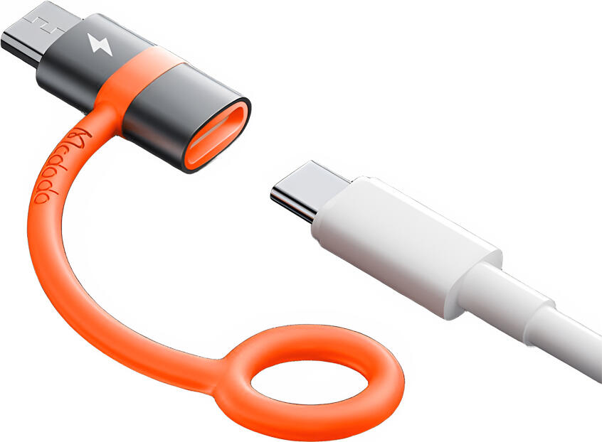 Mcdodo OT-3820 USB-C Female to Micro USB Male Adapter, 3A Fast Charging QC, 480Mbps Data Transfer, OTG Support, Aluminium Alloy with Silicone Hook