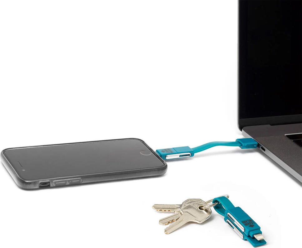 Legami Milano 6-in-1 Keychain Charging Cable, USB-A to USB-C, Micro-USB and Lightning, Charge & Sync, ABS Material with Magnet Lock