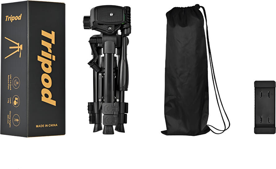 Tripod AccExpert F-50T din Aluminiu, Inaltime 29-65 cm, Cap cu Rotire 360 Grade, Picior cu Strat Anti-alunecare, Suport Telefon si Geanta Transport