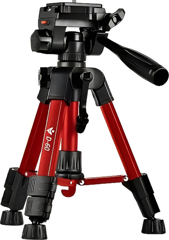 AccExpert Tripod Photography Professional Aluminum 63cm (Locking Knob, Support Smooth 360°), Red D-60