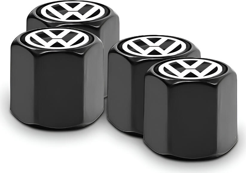 Capace Valva Anvelope Volkswagen, Aluminiu Rezistent la Uzura, Negru, Etansare Ermetica cu Garnituri Interne, Rezistente la Coroziune si Vibratii