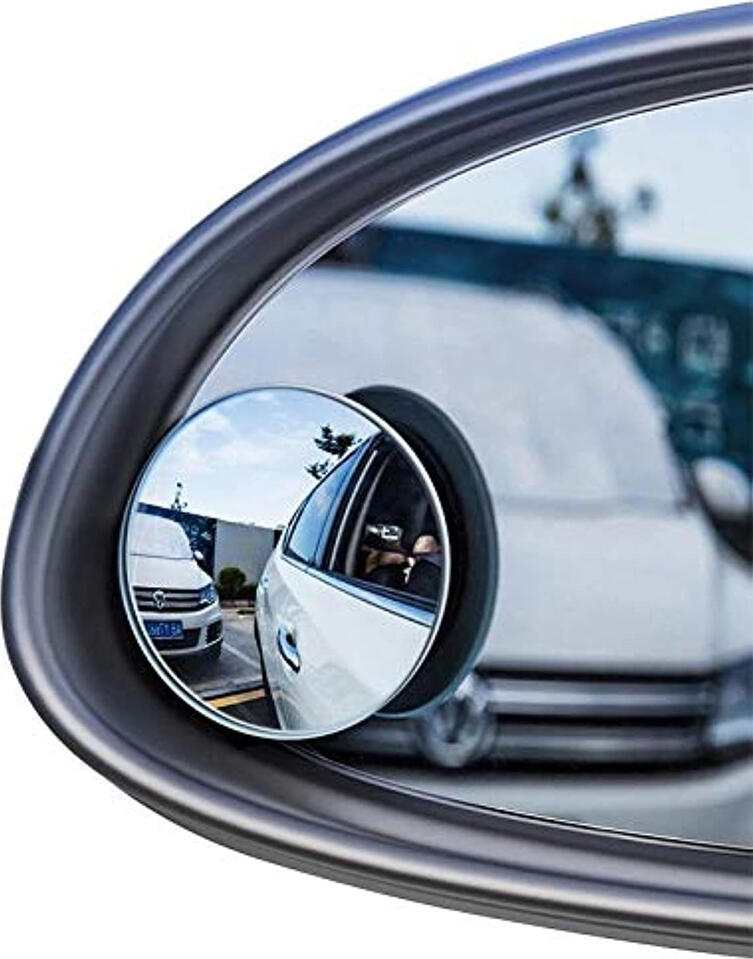 Baseus Full-vision Blind-spot Mirror ACMDJ-01 for Car Backing, 360° Adjustable Pivot Glass Rearview Mirrors, Adhesive Stick-on, 49 x 13 mm