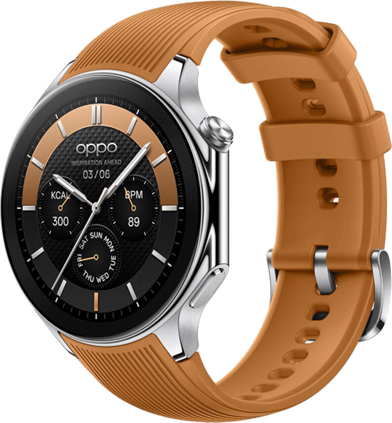 Oppo Watch X (OWWE231) Smartwatch, 1.43" AMOLED Sapphire Glass, Wear OS 4, 2GB RAM, 32GB ROM, 500mAh Battery, 5ATM IP68, GPS, Heart Rate & SpO2