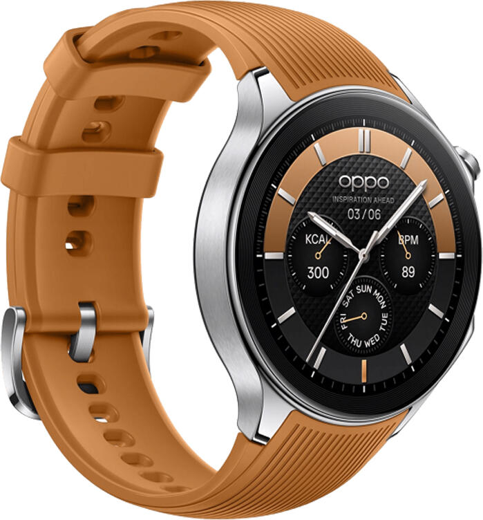 Oppo Watch X (OWWE231) Smartwatch, 1.43" AMOLED Sapphire Glass, Wear OS 4, 2GB RAM, 32GB ROM, 500mAh Battery, 5ATM IP68, GPS, Heart Rate & SpO2