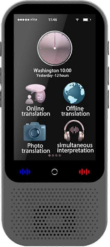 NO Brand AI Translation Device Real Time S80 Pro 138 Languages/19 offline, 3", 1/8 GB, Black