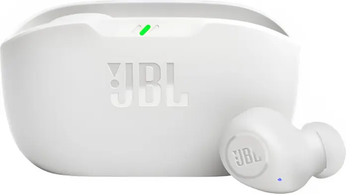 Беспроводные TWS-наушники JBL Wave Buds, цвет белый, динамический драйвер 8 мм, Bluetooth 5.2, защита IP54, общее время работы до 32 часов, зарядка USB-C