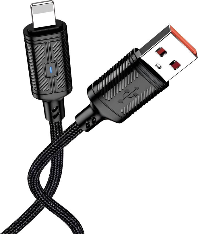 Jokade Cable USB to Lightning 3A 1,2m Intelligent Power-off JA049, Black