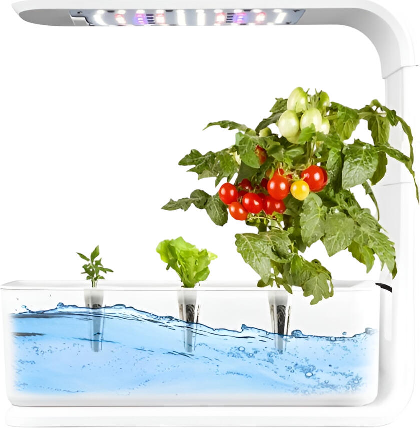 Green Grow Hydroponics Growing System, 3 Pods Soil-less Indoor Garden with LED Photosynthesis Light, ABS White, 15W, for Herbs and Lettuce