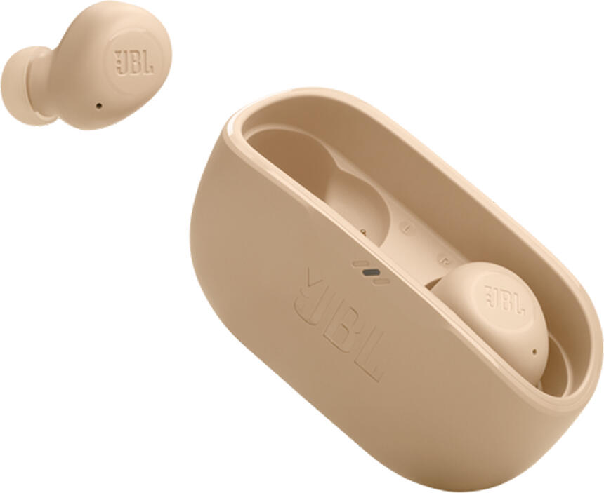 Беспроводные TWS-наушники JBL Wave Buds, цвет бежевый, динамический драйвер 8 мм, Bluetooth 5.2, защита IP54, общее время работы до 32 часов, зарядка USB-C