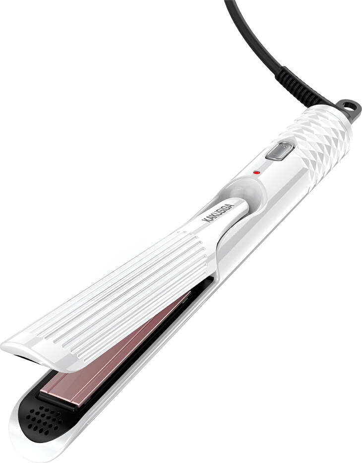 Kakusiga KSC-1544 Ceramic Hair Straightener, 160°C Constant Temp, Negative Ion Technology, Fast Heating, 360° Rotating Cable, White