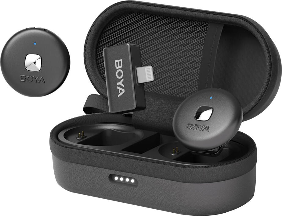 Boya Wireless Microphone Dual-Channel System (Omic-D-B), Lightning Jack, Black