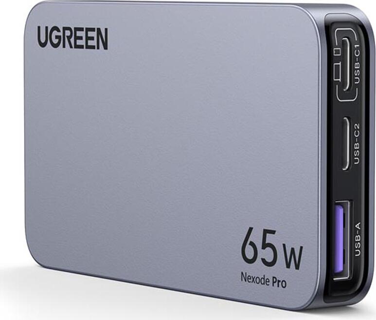 UGREEN Nexode Pro GaN Charger USB-A+2*USB-C 65W Ultra-Slim X753, Black