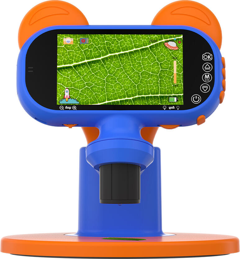 AUSEK Kids digital microscope 4", 1080P, 2600mAh, Blue