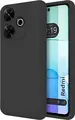 WOO Liquid Silicone Case for Xiaomi Redmi Note 14 5G, Black, Shockproof Soft-touch Back Cover with Microfiber Lining and Raised Camera Protection